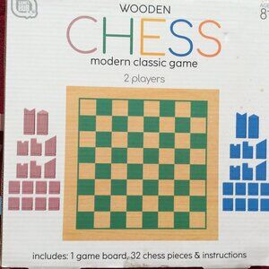 Five Below Modern Classic Wooden Chess Game Set.